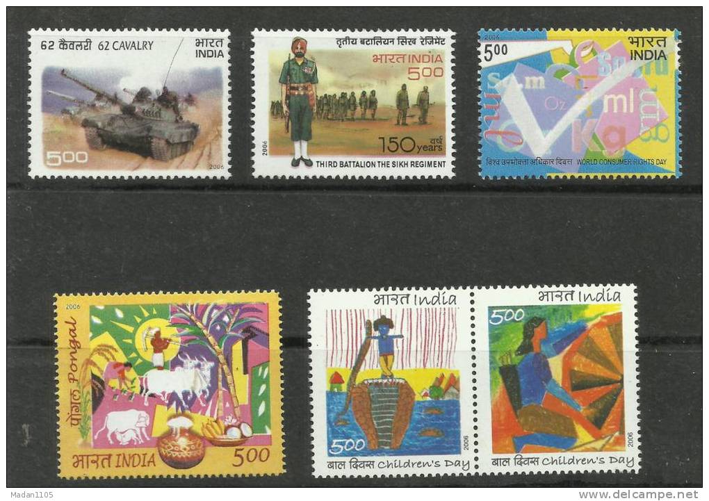 INDIA, 2006, Famous Indian Events, Collection Of 5 Mint Stamps, MNH, (**) - Unused Stamps