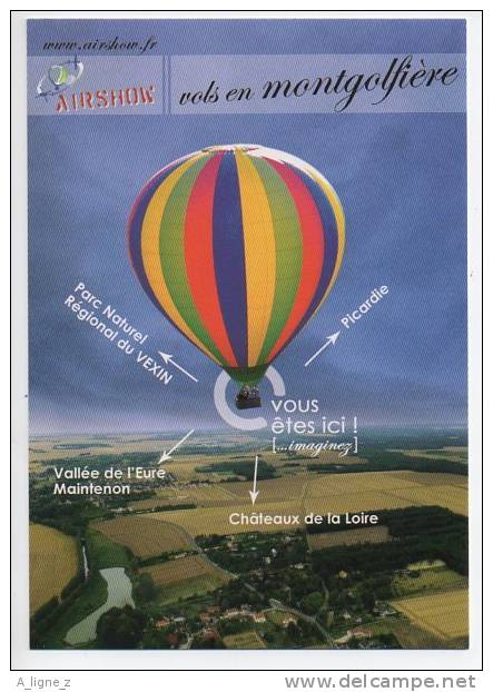 Ref 106   : CPM PROMO Pub Avion Aviation Cart'com Vols En Montgolfière Airshow - Montgolfières