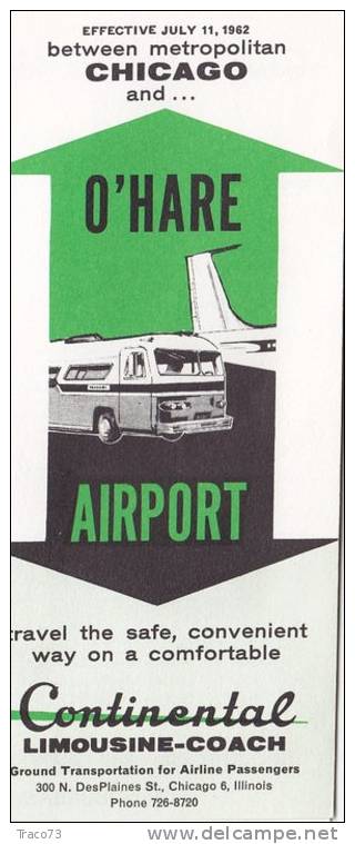 UNITED AIR LINES  /  New York - Chicago - New York _ 1962 - Mondo
