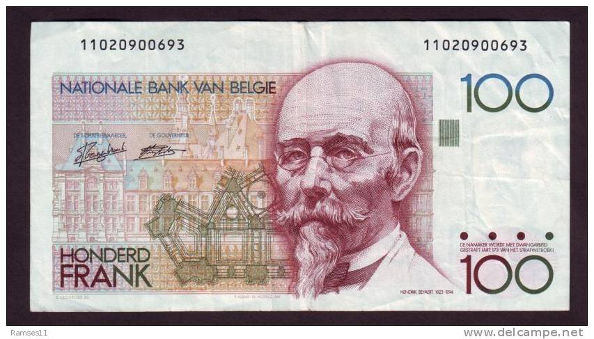 BELGIEN - BELGIUM - 100 Francs 1982-94 - SCWPM- P-142a - 100 Francos