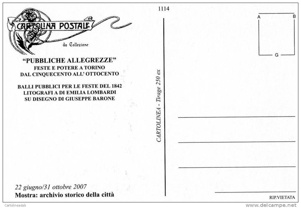 [DC1114] CARTOLINEA - PUBBLICHE ALLEGREZZE - TORINO MOSTRA ARCHIVIO STORICO - Mostre, Esposizioni