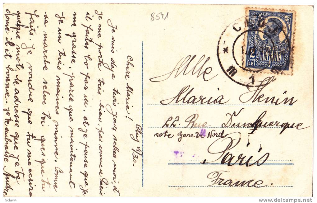 8541# ROUMANIE CARTE POSTALE Obl CLUJ 1922 NAPOCA Pour PARIS ROMANIA - Poststempel (Marcophilie)