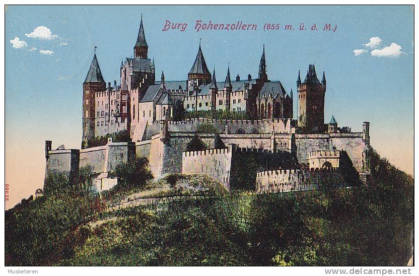 Germany Deutsches Reich PPC Burg Hohenzollern (855 M. ü. D.M.) HECHINGEN 1912 To STUTTGART (2 Scans) - Hechingen