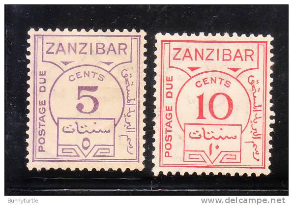 Zanzibar 1936 Postage Due Stamps 2v Mint Fault - Zanzibar (...-1963)