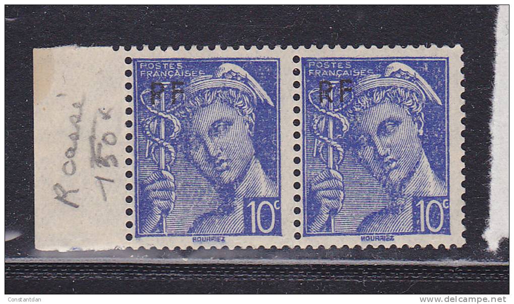 FRANCE N°657  10C OUTREMER TYPE MERCURE R CASSE TENANT A NORMAL NEUF SANS CHARNIERE - Nuovi