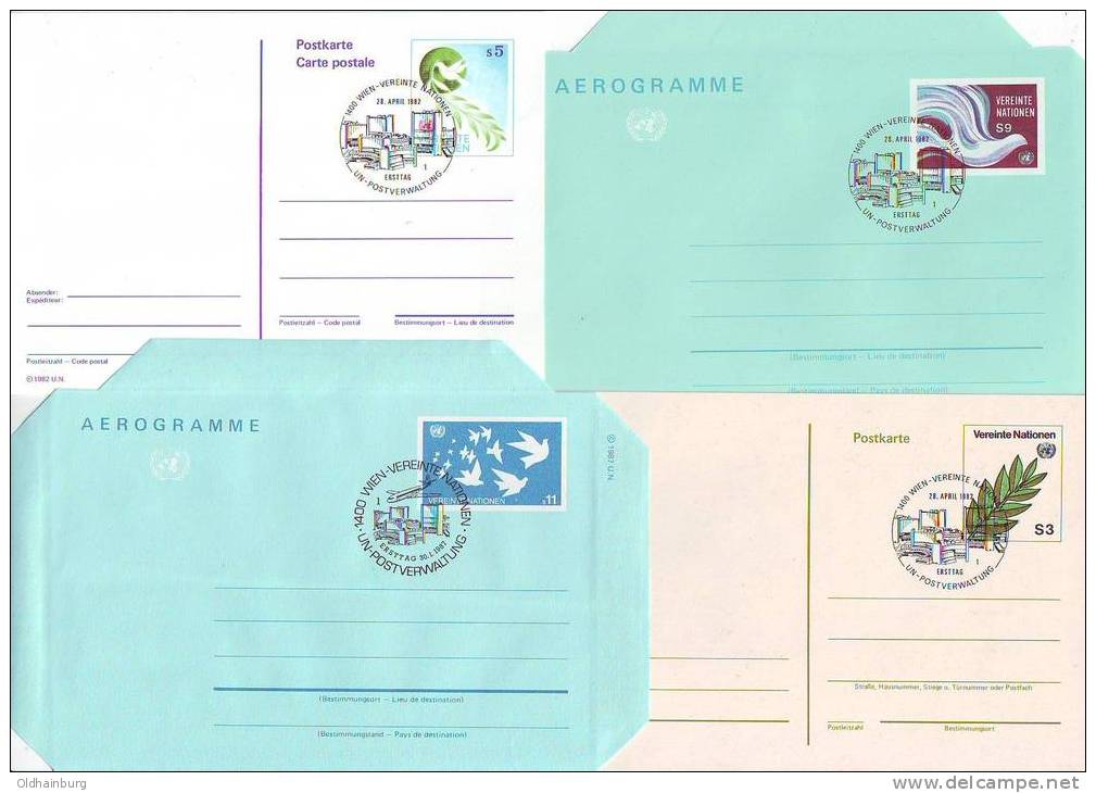 026ca: UNO Wien 4 Ganzsachen - Postage Due