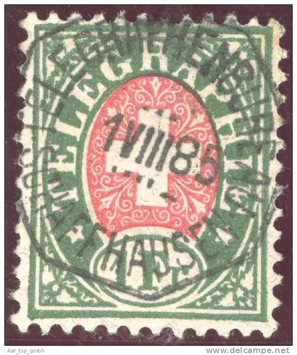Heimat SH SCHAFFHAUSEN 1885-08-01 Auf Telegraphen-Marke Zu#17 1Fr. - Telegraafzegels