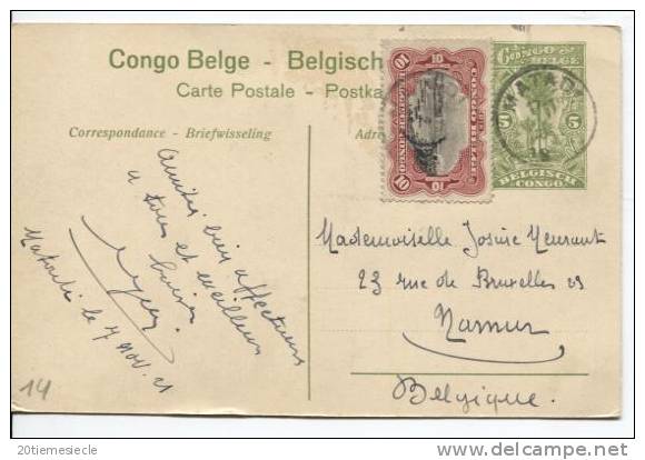 Belgisch Congo Belge CP Vue 21 Entier 5c écrit De Matadi 1921 AP316 - Entiers Postaux