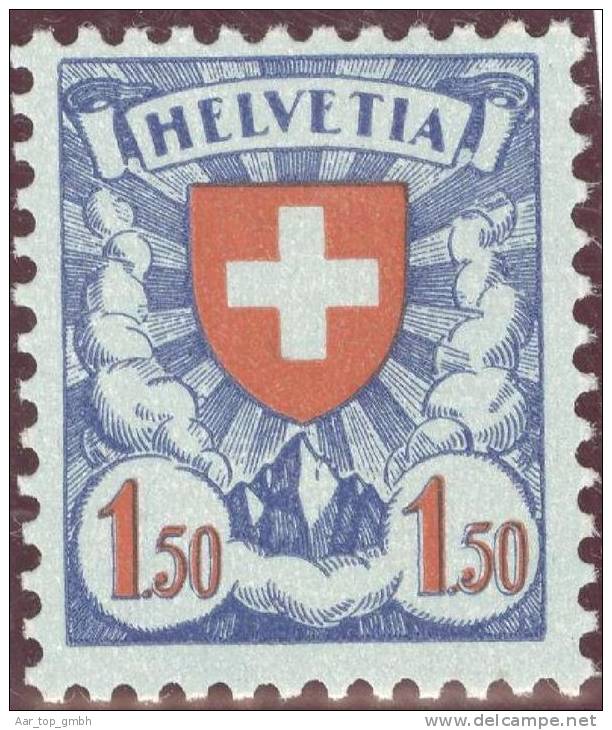 Schweiz 1933 Fr.1.50 Wappenmuster Zu#165z ** Postfrisch - Neufs