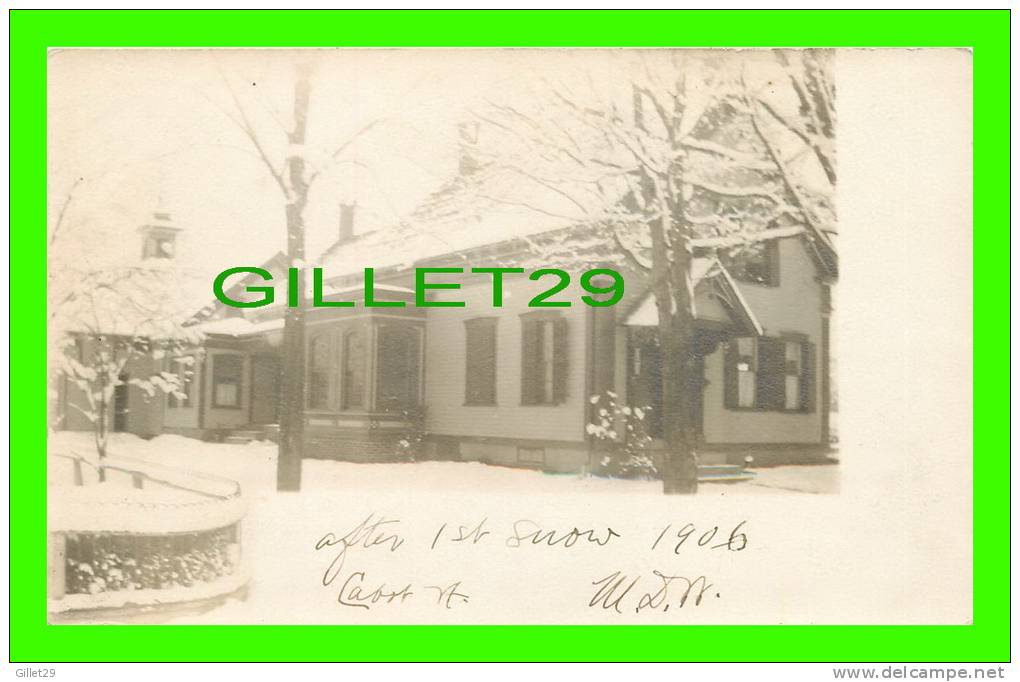 CABOT, VT - FIRST SNOW IN 1906 - UNDIVIDED - WRITTEN - - Autres & Non Classés