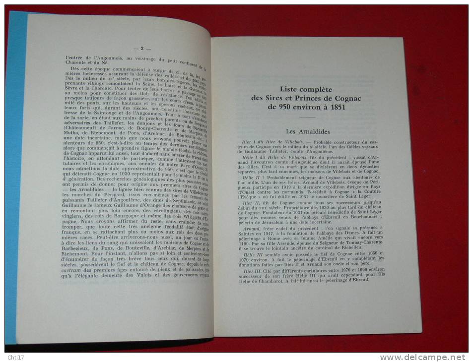 COGNAC LE CHATEAU ROYAL DE COGNAC DE MARTIN CIVAT / SEIGNEURS / PRINCES / GOUVERNEUR AVEC 20 ILLUSTR EDITE EN 1973 - Archéologie