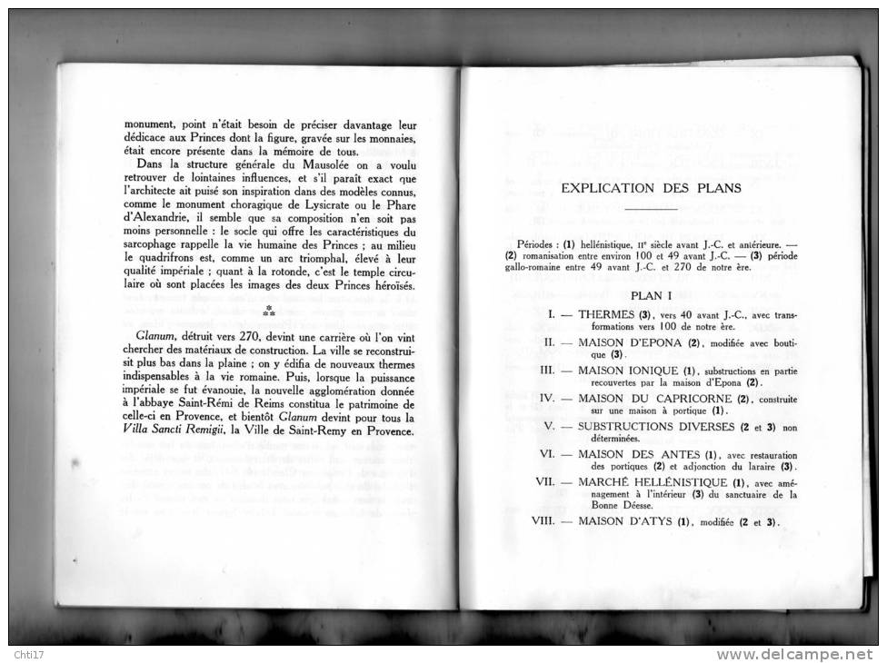 SAINT REMY DE PROVENCE"  GLANUM " NOTICE ARCHEOLOGIQUE PAR H ROLLAND EDITE EN 1968 - Archeology