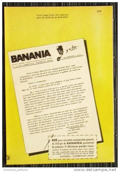 LOT DE 5 Pub Papier 1950 /60 Toutes Différentes  BANANIA Y´a Bon Petit Dejeuner Sucré Chocolat - Advertising