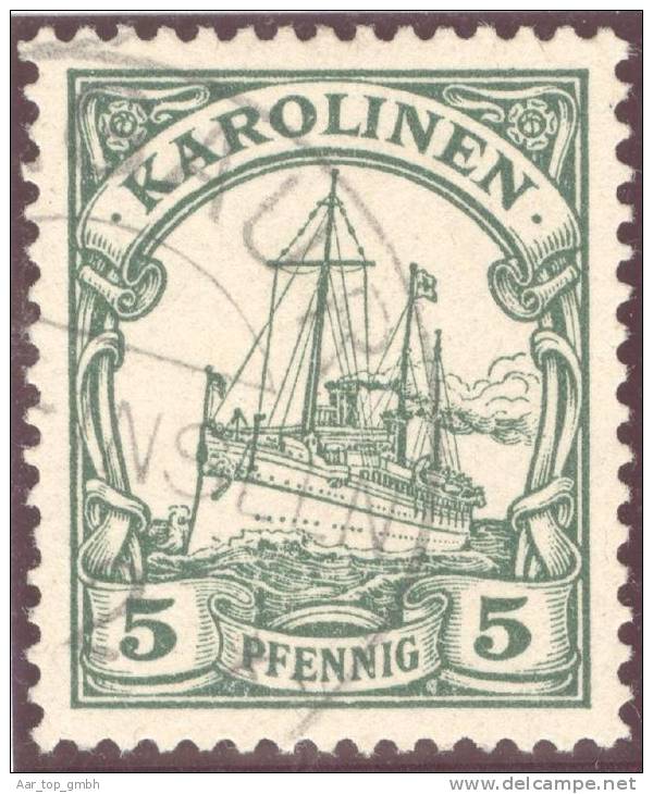 Deutsche Post Auf Den Karolinen Mi#8 Stempel Angaur - Caroline Islands