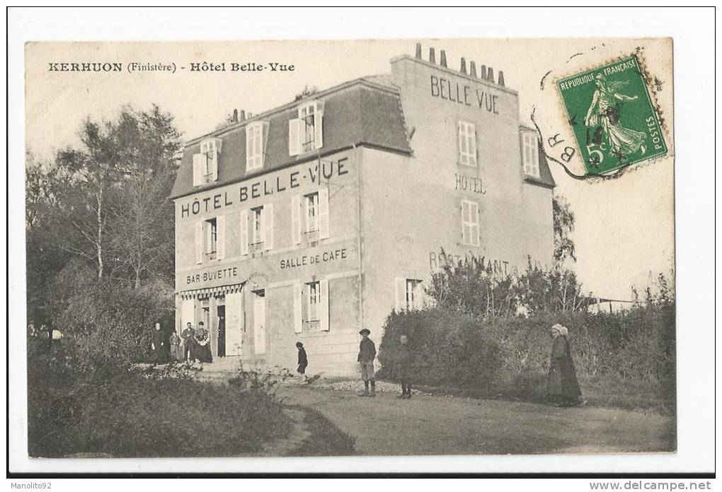 Belle CPA FINISTERE 29 :  KERHUON - Hôtel Belle-vue - Guilvinec