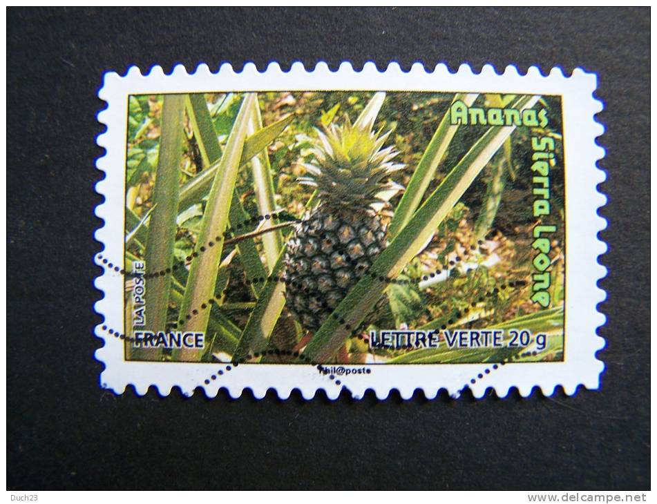 FRANCE OBLITERE 2012 N° 686  ANANAS SIERRA LEONE SERIE DU CARNET DES FRUITS POUR UNE LETTRE VERTE AUTOCOLLANT ADHESIF - Gebraucht