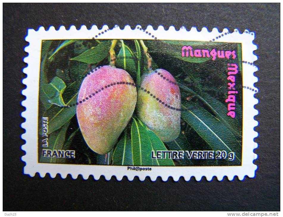 FRANCE OBLITERE 2012 N° 695  MANGUES MEXIQUE SERIE DU CARNET DES FRUITS POUR UNE LETTRE VERTE AUTOCOLLANT ADHESIF - Oblitérés