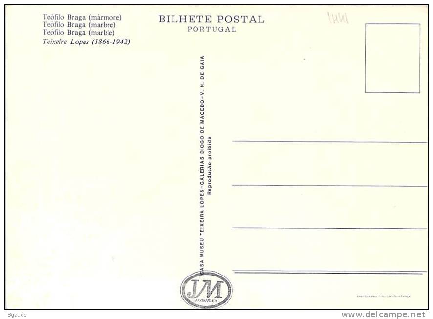 PORTUGAL CARTE  MAXIMUM   YVERT NUM.  1441 JOAQUIM TEOFILO FERNANDES BRAGA - Maximumkarten (MC)