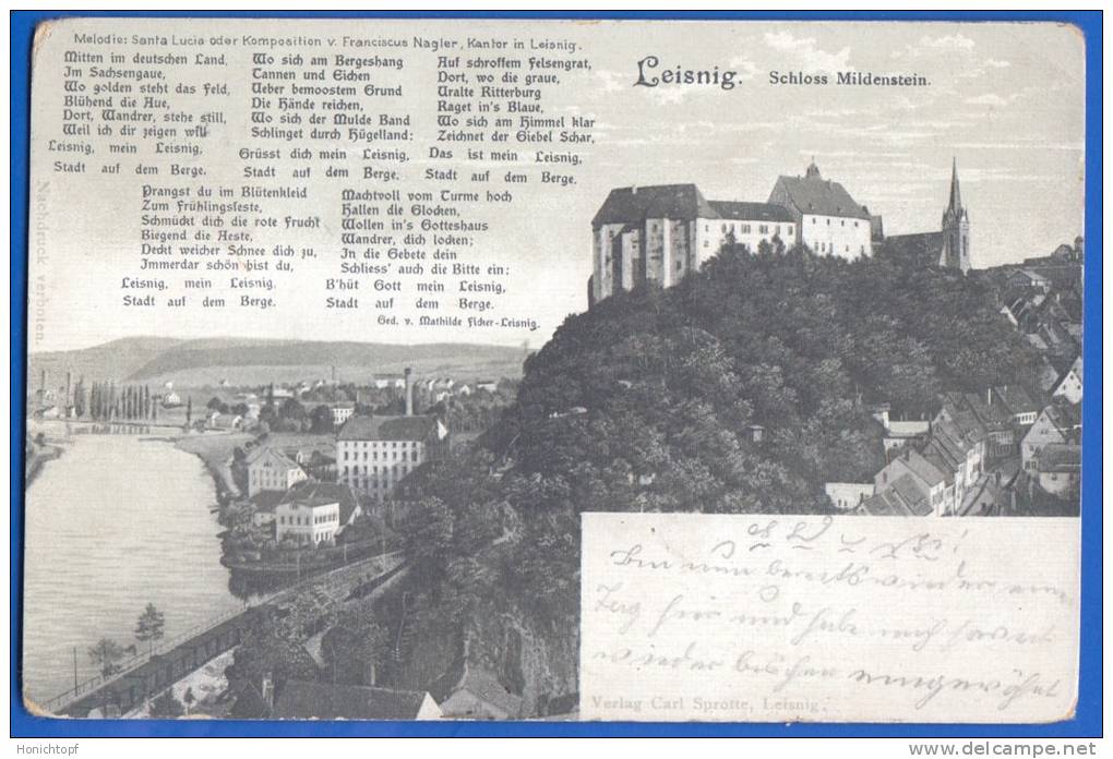 Deutschland; Leisnig; Schloss Mildenstein; Mit Gedicht Von Mathilde Ficker; 1915 - Leisnig