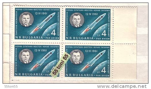 1961 SPACE - GAGARIN 1 V.-MNH   Block Of Four  BULGARIA / Bulgarie - Europa