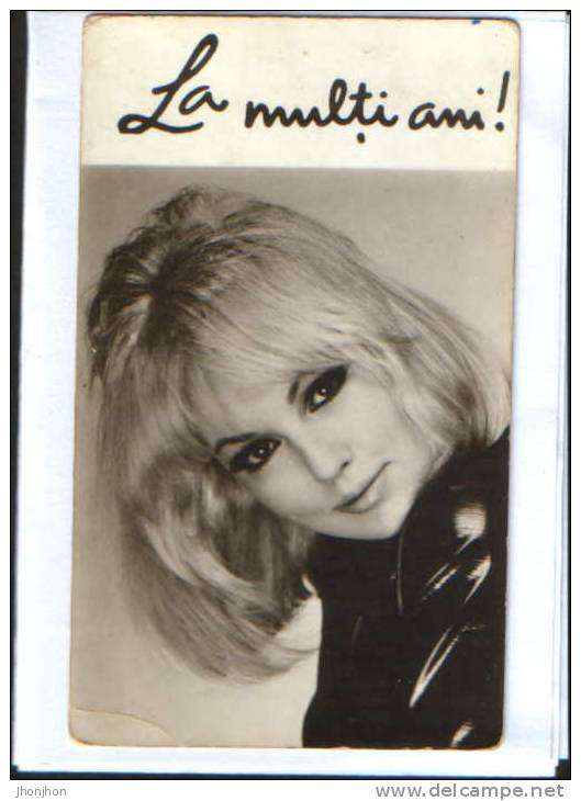 Romania-1971 Greeting Card Calendar With French Actress Mylene Demongeot Film-2/scans - Small : 1971-80