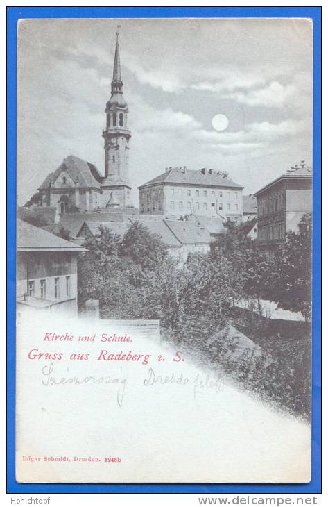 Deutschland; Radeberg I. Sachsen; Kirche Und Schule; Gruss Aus AK - Radeberg