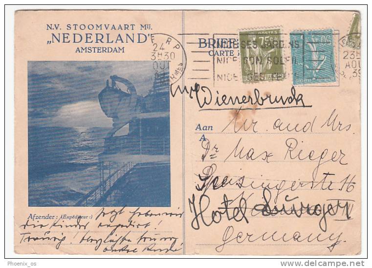 NETHERLANDS - Amsterdam, Post Card, Boat - Ship N. V. STOOMVAATR, Year 1939, Folded - Lettres & Documents