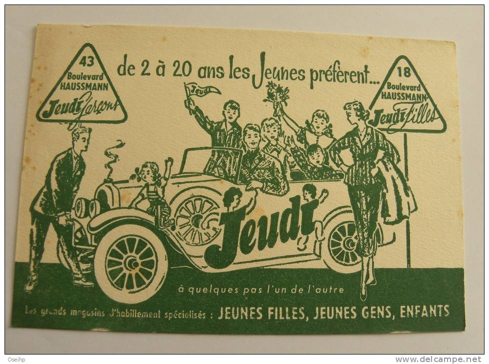 BUVARD Vêtements JEUDI Boulevard Haussmann - Enfants Voiture Ancienne - Kleding & Textiel