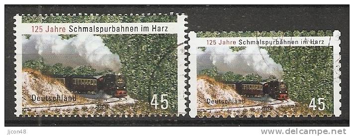 Germany 2012 Schmalspurbahnen Im Harz (o) Mi.2910+2916 - Gebraucht