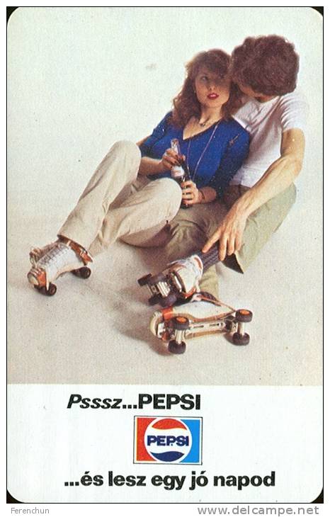 PEPSI * COLA * SOFT DRINK * SKATING SKATE * ROLLER SKATES SPORT * WOMAN GIRL * BUDAPEST * CALENDAR * FAJV 1981 * Hungary - Tamaño Pequeño : 1981-90