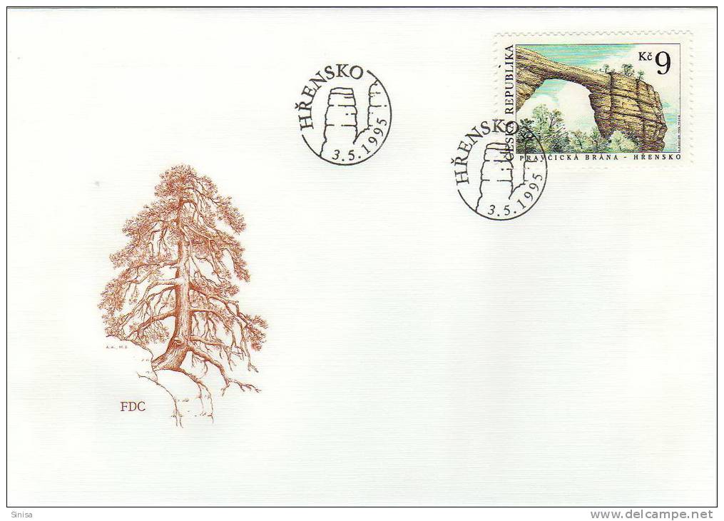 Czech Republic / FDC / Nature / Landscapes / Mountains / Rocks - Briefe U. Dokumente