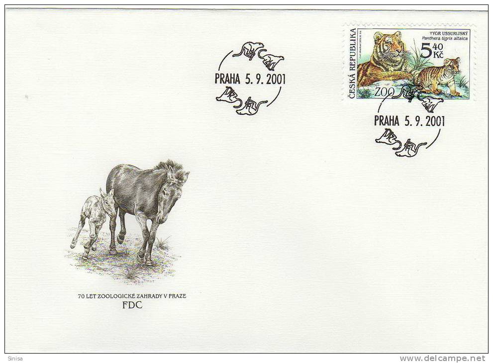 Czech Republic / FDC / Animals / Tigers / Monkey - Brieven En Documenten