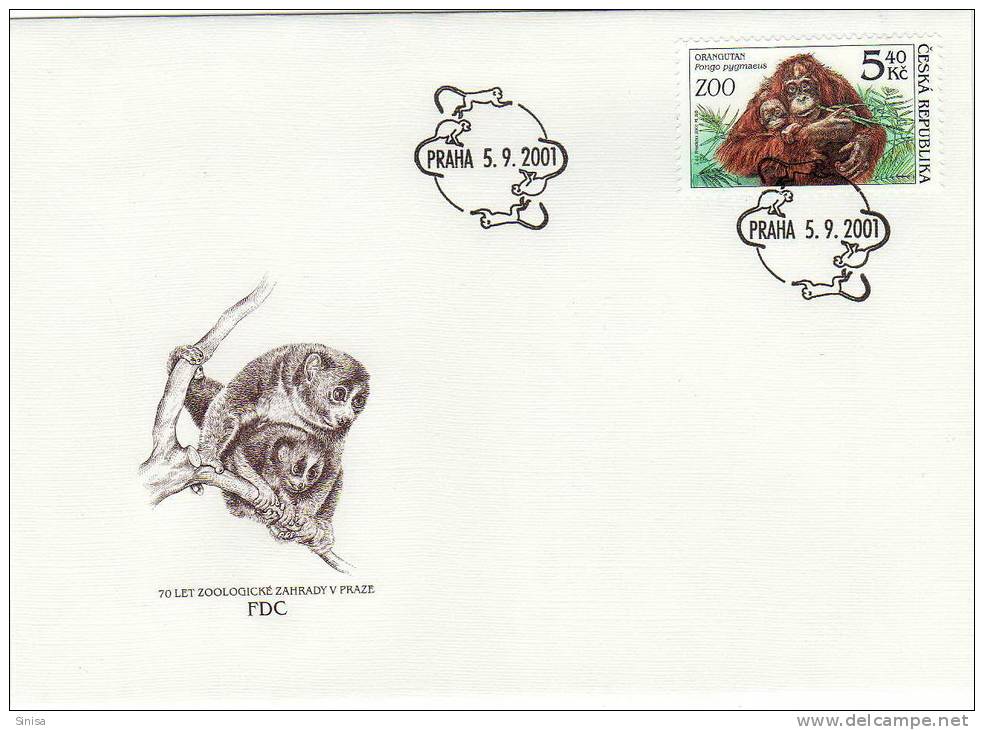 Czech Republic / FDC / Animals / Tigers / Monkey - Brieven En Documenten