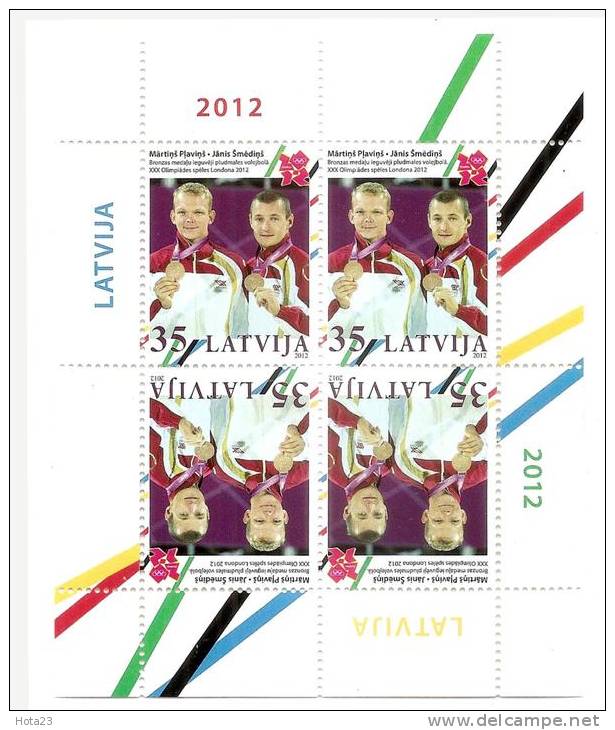 Latvia 2012 London Olympics Bronze Medal Winner Seaside Volleyball MINI SHEET MNH - Eté 2012: Londres