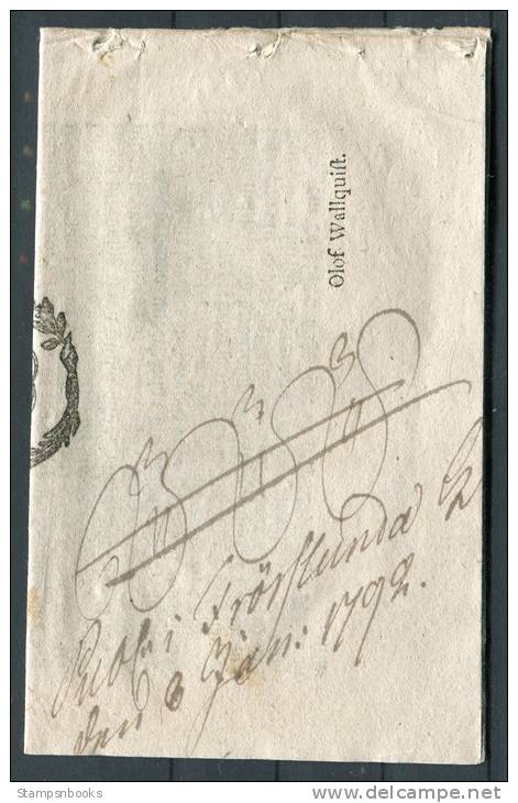 1790 Sweden Kronopost Crownpost Crown Coil Letter Förfilateli Kronoslingor To Frösunda - ... - 1855 Préphilatélie