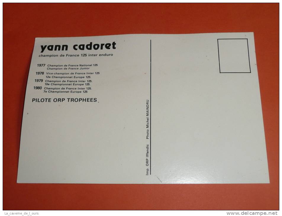 CPM Carte Postale, Yann Cadoret Champion De France 125 Inter Enduro 1980 - Autres & Non Classés