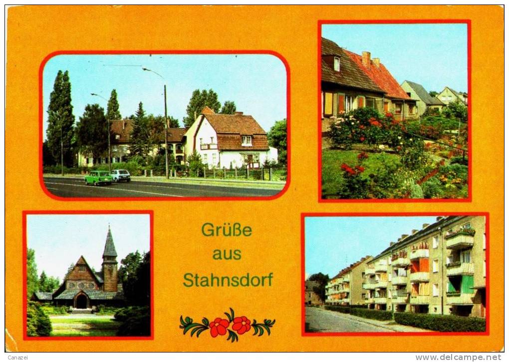 AK Stahnsdorf, Neubausiedlung, Heinrich-Zille-Straße, Waldfriedhof, Gel, 1983 - Stahnsdorf