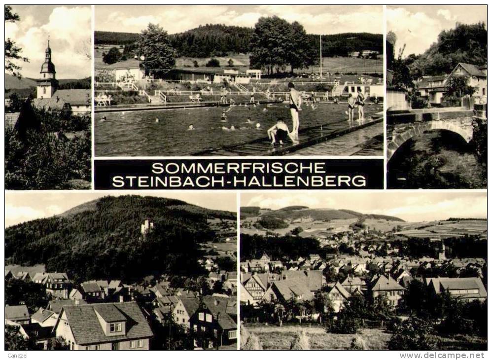 AK Steinbach-Hallenberg, Freibad, Kr. Schmalkalden, Gel 1974 - Steinbach-Hallenberg
