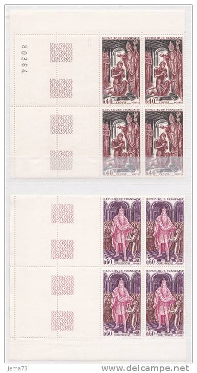 N° 1495 1496 1497 Grands Noms De L´Histoire De France:Bloc De 4 Timbres Pour La Série: Vercingétorix, Clovis, Charlemagn - Nuovi