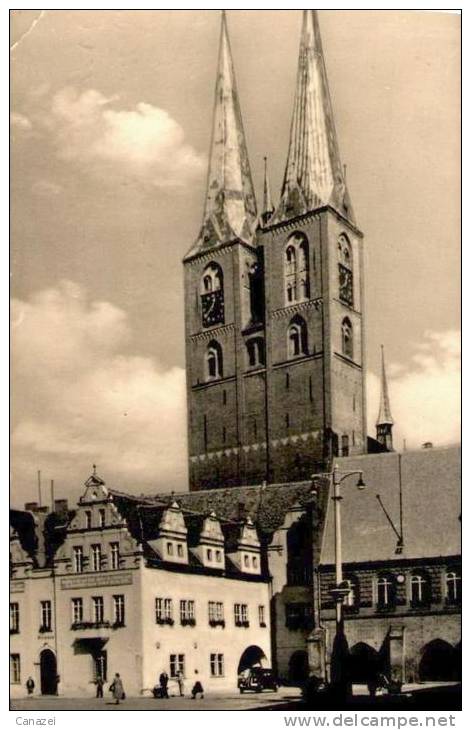 AK Stendal, Rathaus Und Marienkirche, Gel, 1959 - Stendal