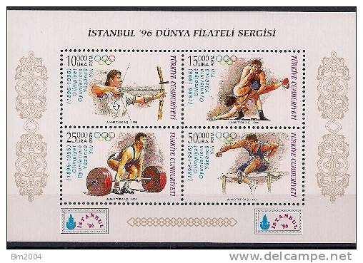 1996 TürkeiTürkiye Yv BF 33 Mi. Bl. 31 *MNH - Zomer 1996: Atlanta