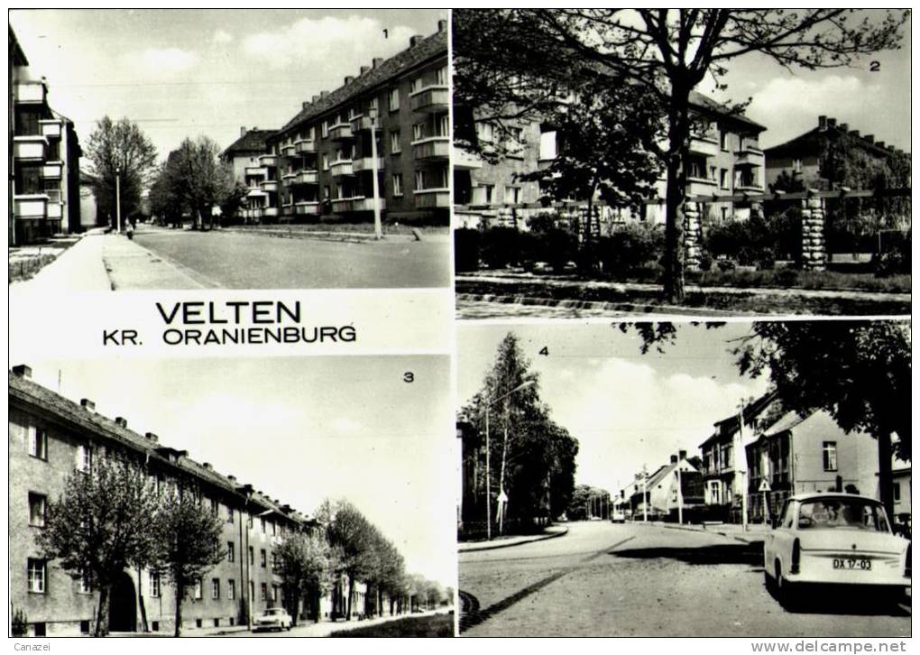 AK Velten/Kr. Oranienburg, K.-Liebknecht-Str,Poststr,Henningsdorfer Str,gel,1979 - Velten