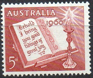 Australia 1960 Christmas 5d Bible MNH - Mint Stamps