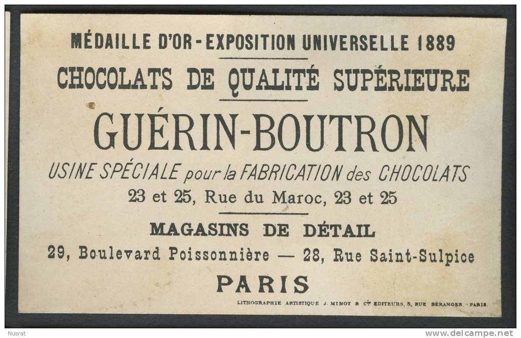 Chocolat Guérin Boutron, Jolie Chromo Lith. Minot, Enfants, Les Pêcheurs - Guérin-Boutron