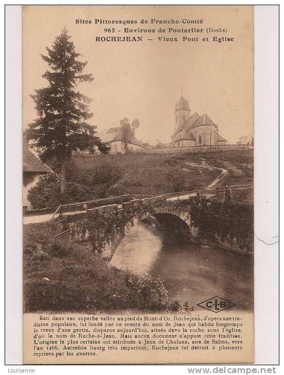 13 / 1 :20  ENVIRONS DE  PONTARLIER -ROCHEJEAN - Vieux Pont Et église - Pontarlier