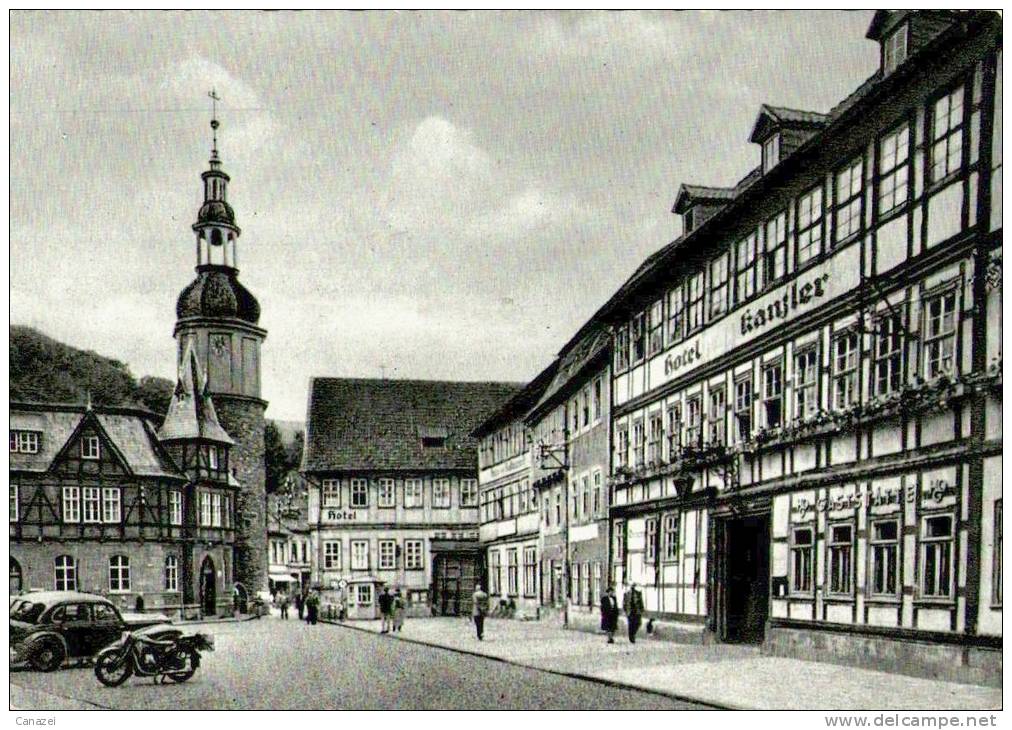 AK Stolberg/Harz, Marktplatz, Beschr, 1962 - Stolberg (Harz)