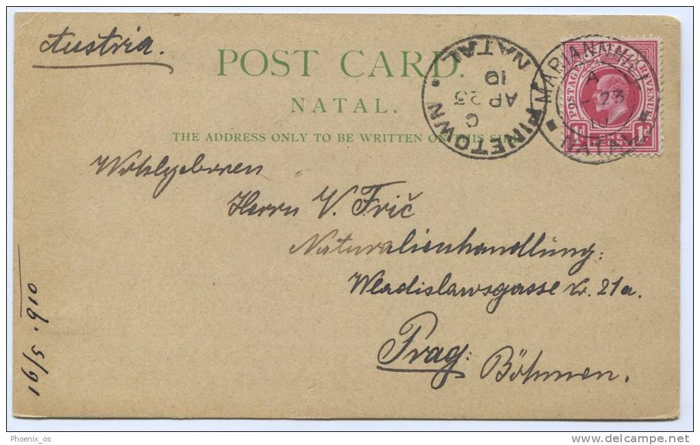 Great Britain, NATAL - MARIANNHILL, Pinetown, Trappist Monastery, 1910. Postal Stationery - Natal (1857-1909)