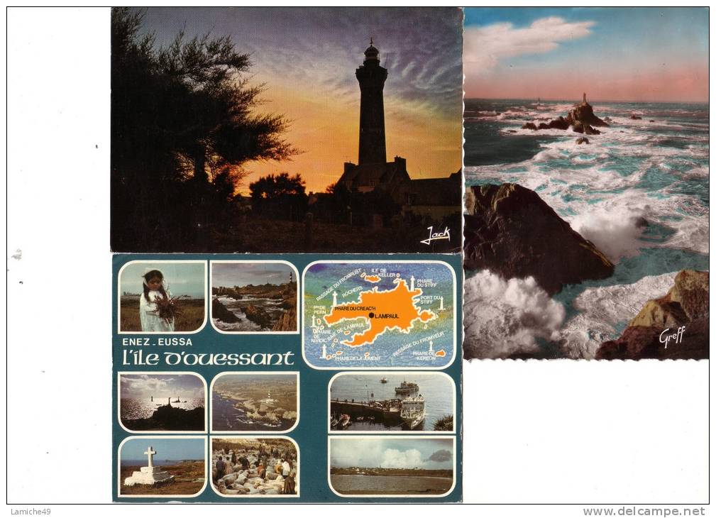 PHARES 11 CARTES Royan Sete LA POINTE DU RAZ Cherchell St GUENOLE PENMARCH ILE OUESSANT - Phares