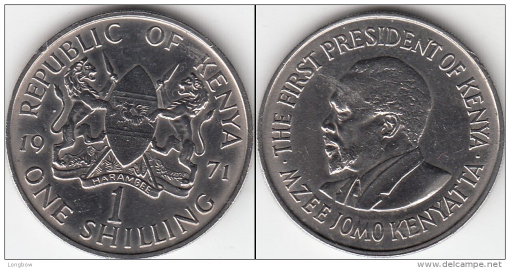 KENYA 1 Shilling 1971 KM#14 - Used - Kenya