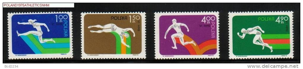 POLAND 1975 6TH EUROPEAN INDOOR ATHLETICS CHAMPIONSHIPS SET OF 4 NHM Hurdles  Running Jumping Sprint - Springreiten